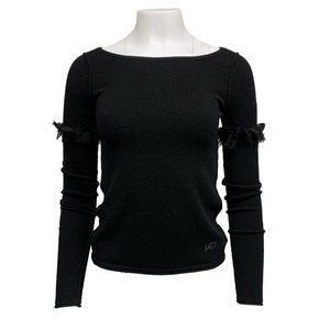 || Raw7 || Cashmere Sweater Embroidered Logo - Black